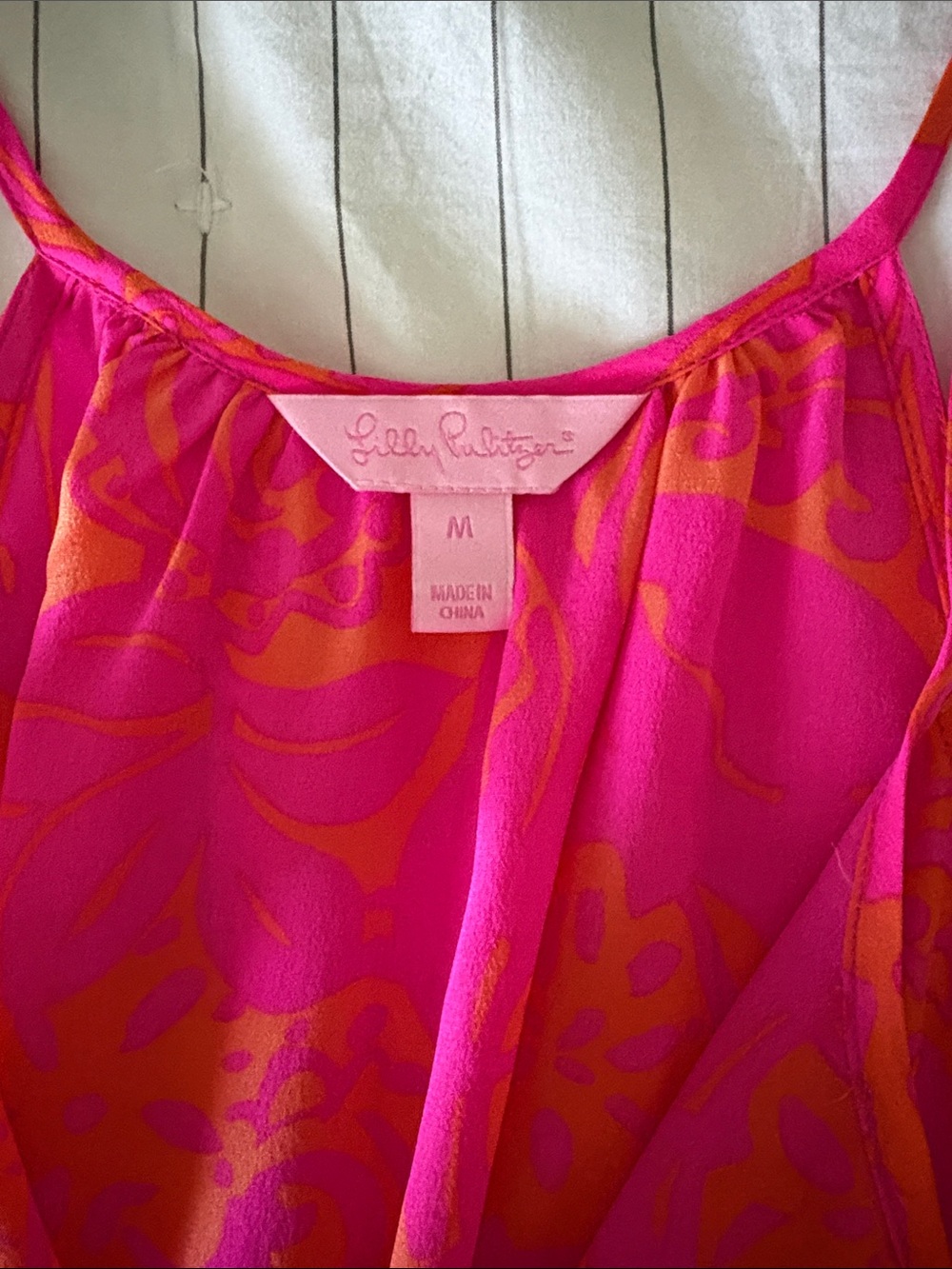 Lilly Pulitzer Pink & Orange Printed Spaghetti Strap Cami - Picture 4 of 6